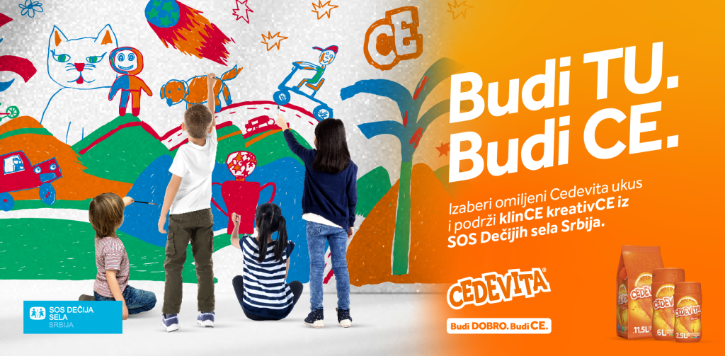 Cedevita podržava klinCE kreativCE: Deca iz SOS Dečijeg sela Srbija osvojili su javnostumetničkim delima u sklopu kampanje Budi TU. Budi CE.